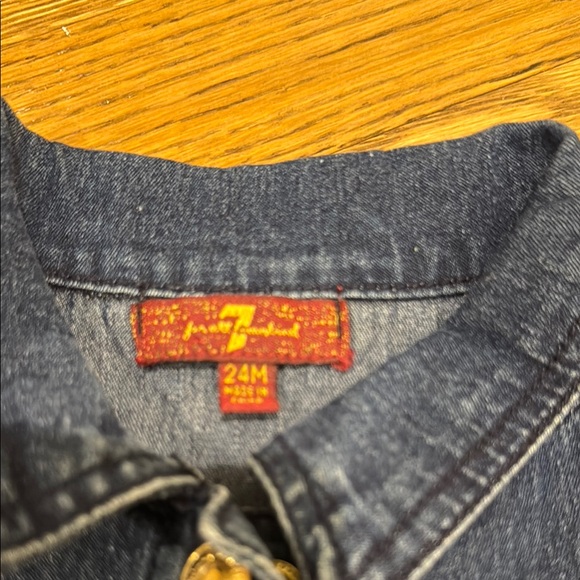 7 for all mankind toddler 24 month Kids Denim Jacket snaps new w/o tags - Picture 2 of 3